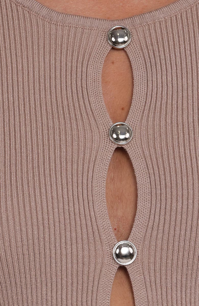 Petal & Pup Rosienna Keyhole Cutout Rib Sweater, Alternate, color, Taupe