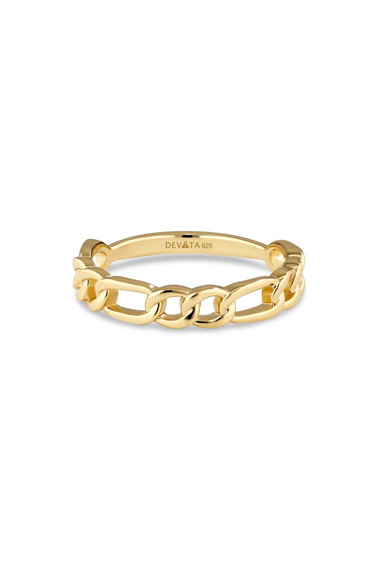 Figaro Link Ring, Main, color, GOLD