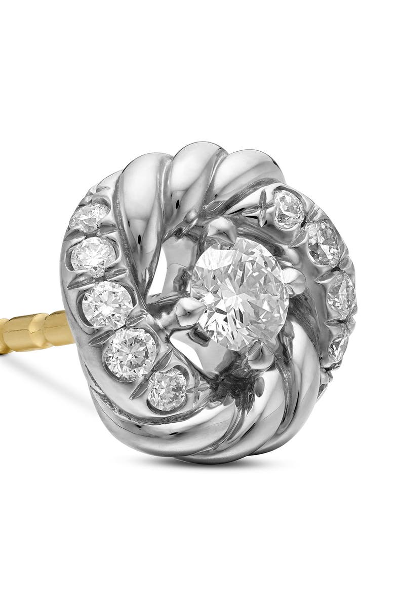 David Yurman Petite Infinity Stud Earrings with Diamonds in Sterling Silver, Alternate, color, Diamond/ Silver