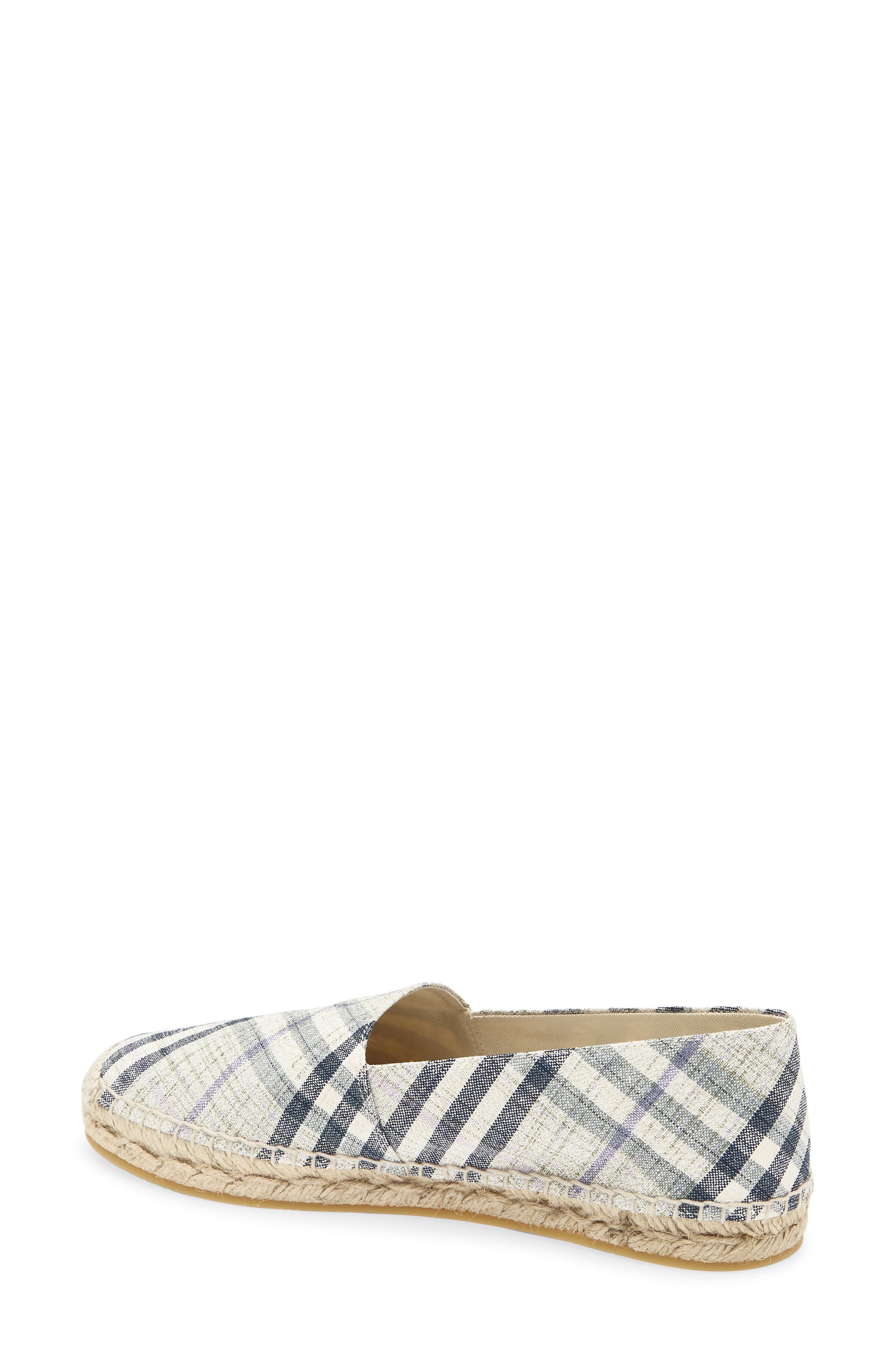 Burberry Mews Check Espadrille Flat, Alternate, color, Green