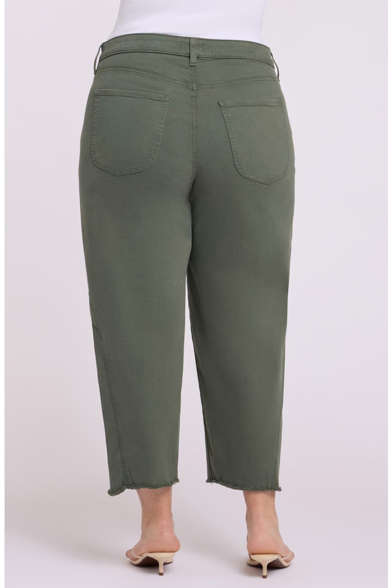 Alyssa High Waist Fray Hem Crop Relaxed Tapered Jeans, Alternate, color, DESERT GREEN