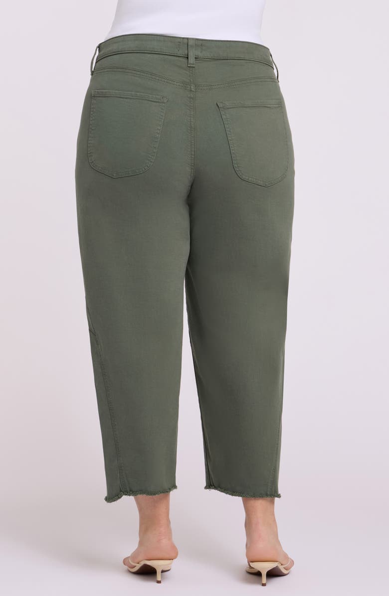 NYDJ Alyssa High Waist Fray Hem Crop Relaxed Tapered Jeans, Alternate, color, Desert Green