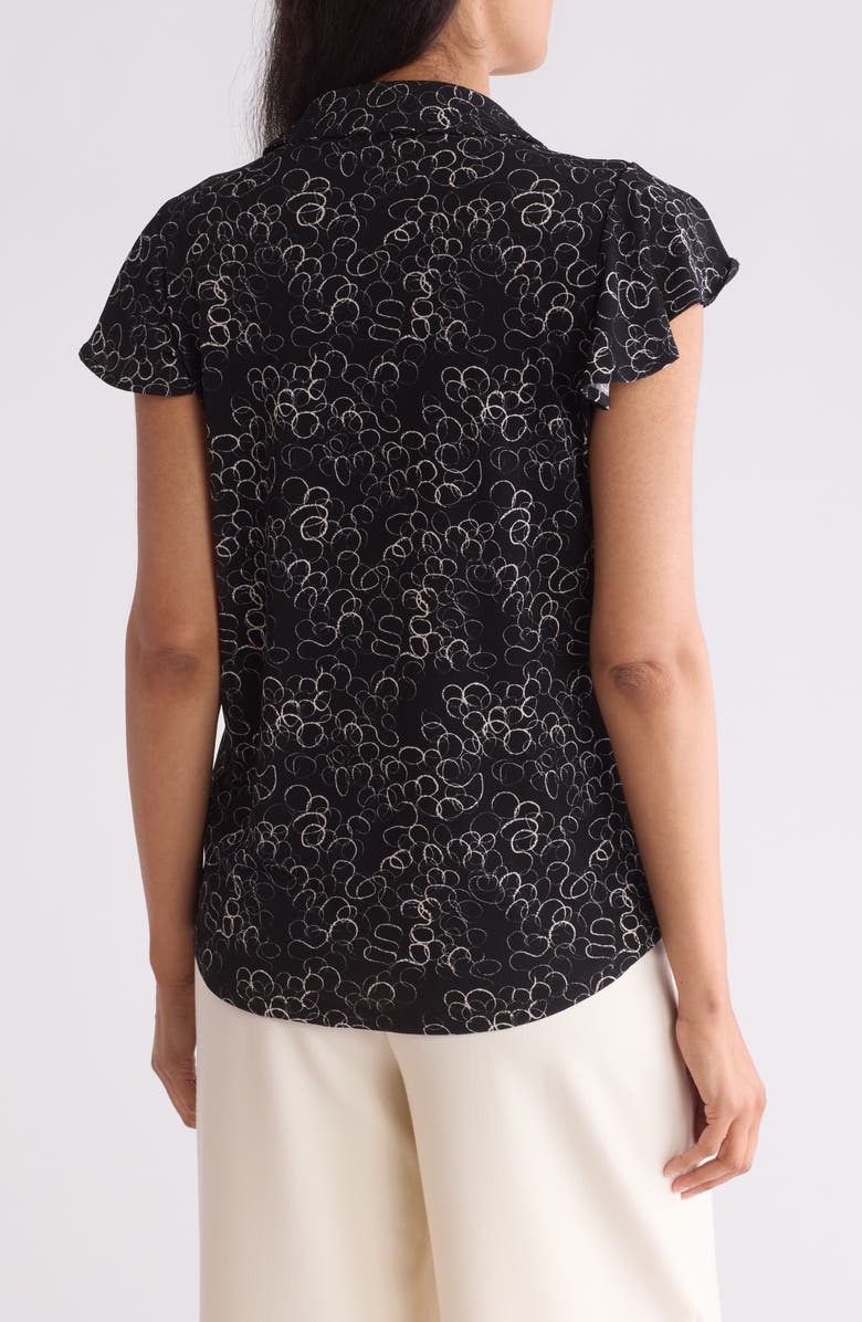 Adrianna Papell Flutter Sleeve Button-Up Shirt, Alternate, color, 