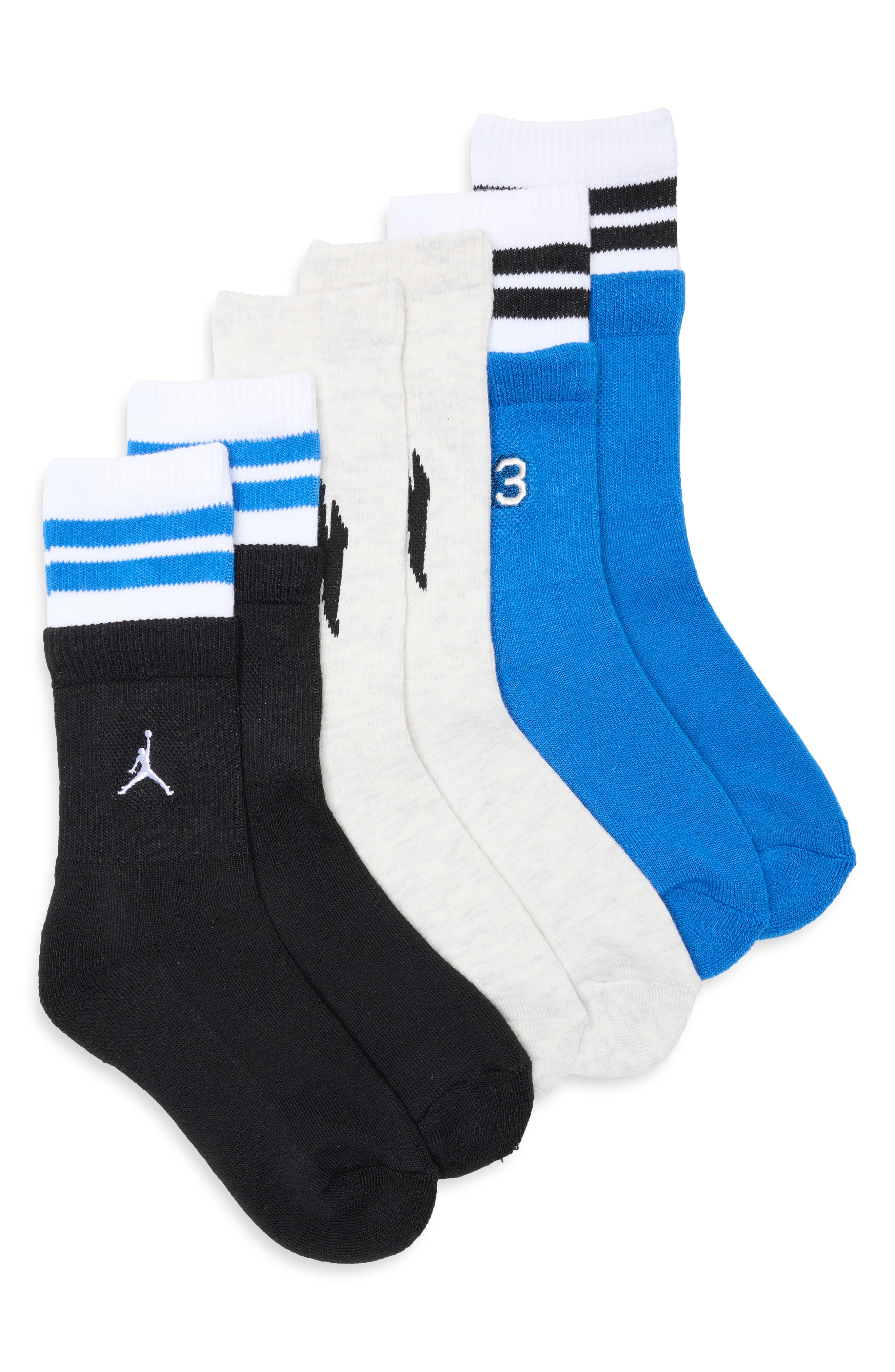 Jordan Kids' MVP 3-Pack Crew Socks