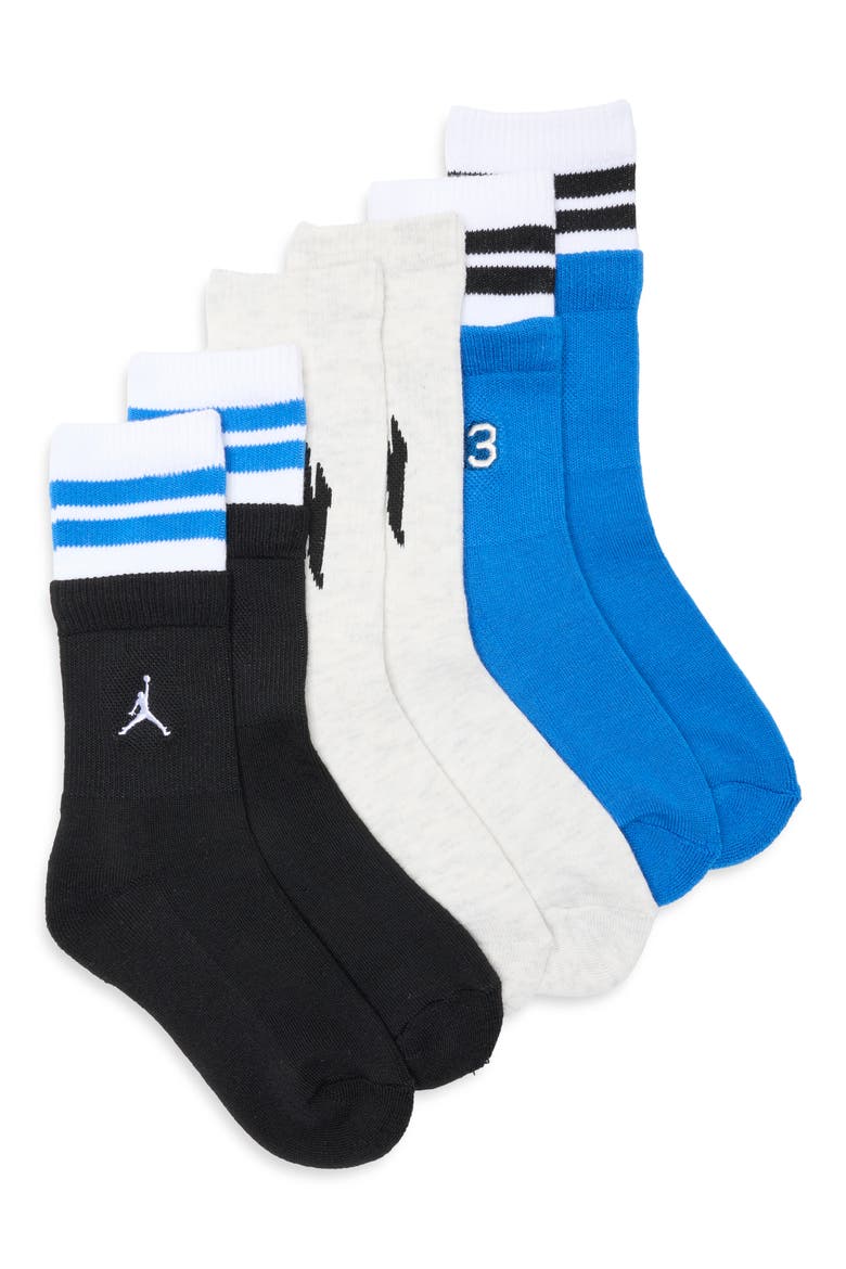 Kids' MVP 3-Pack Crew Socks, Main, color, BIRCH HEATHER