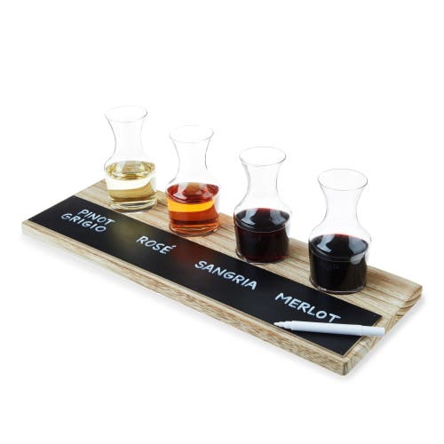 True Wine Flight Set, Set Of 4 In Brown