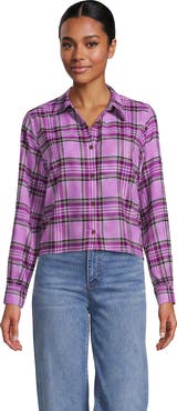 Lands' End Cropped Flannel Shirt