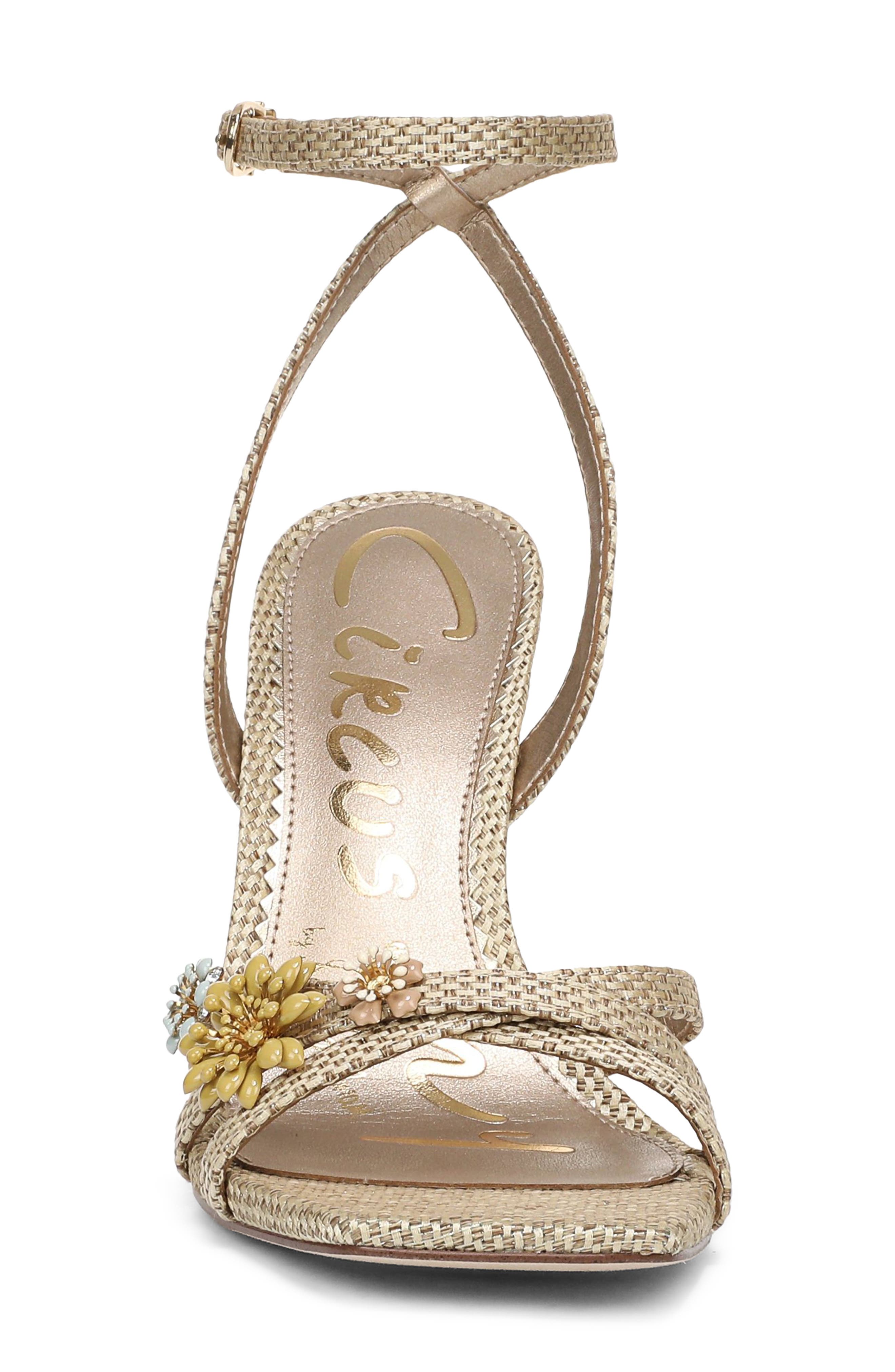 Circus NY by Sam Edelman Bria Flora Ankle Strap Sandal, Alternate, color, Light Natural