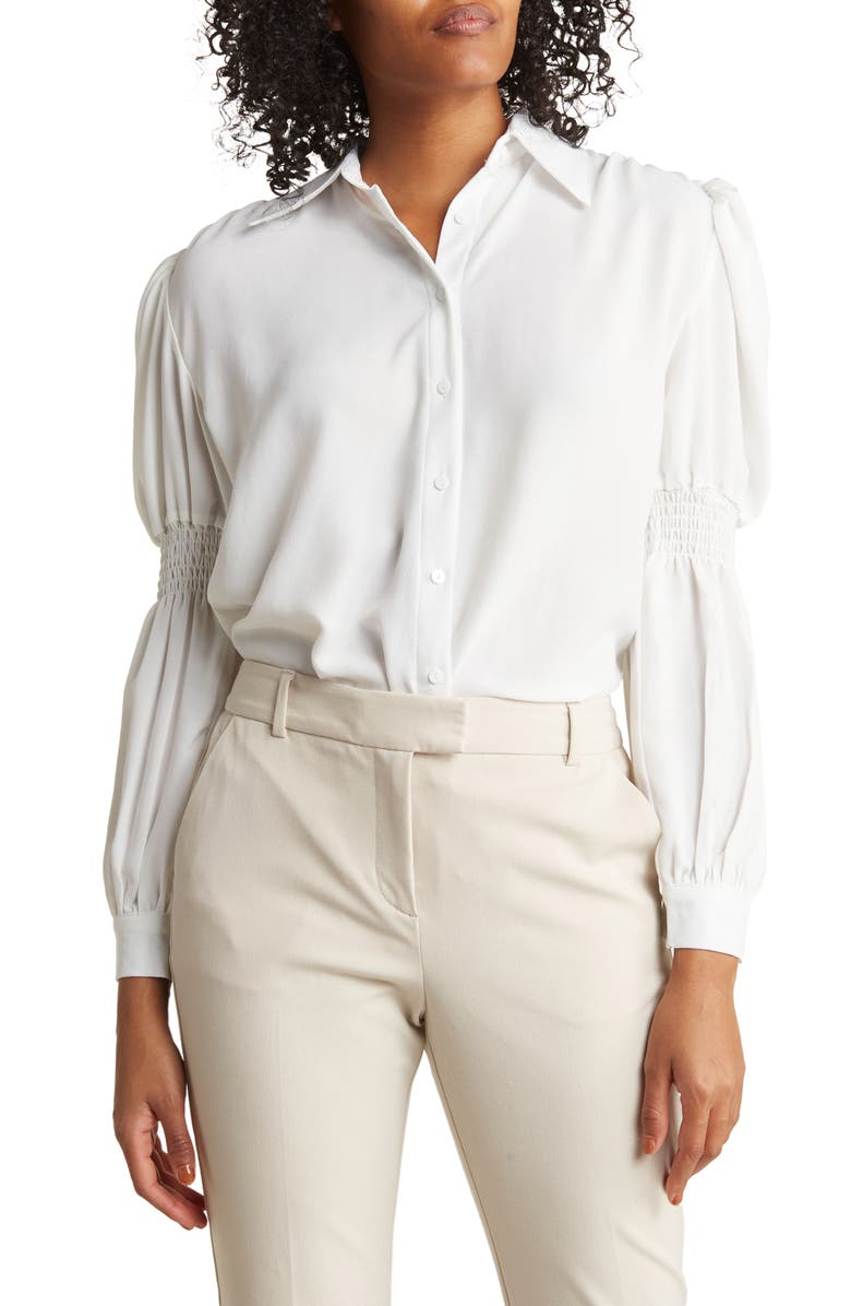 PATRIZIA LUCA Smocked Blouse, Main, color,