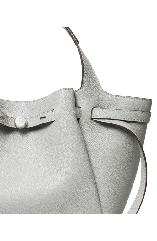 Tory Burch Romy Pebble Leather Satchel In Light Granite