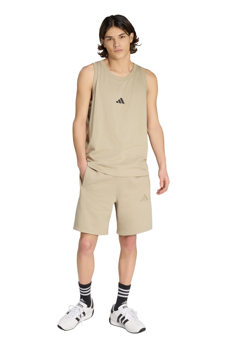 adidas All SZN Fleece Drawstring Shorts, Alternate, color, Wonder Cargo