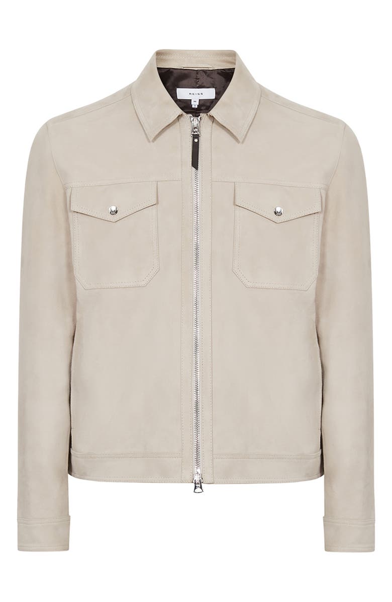 Reiss Pike Suede Trucker Jacket, Alternate, color,