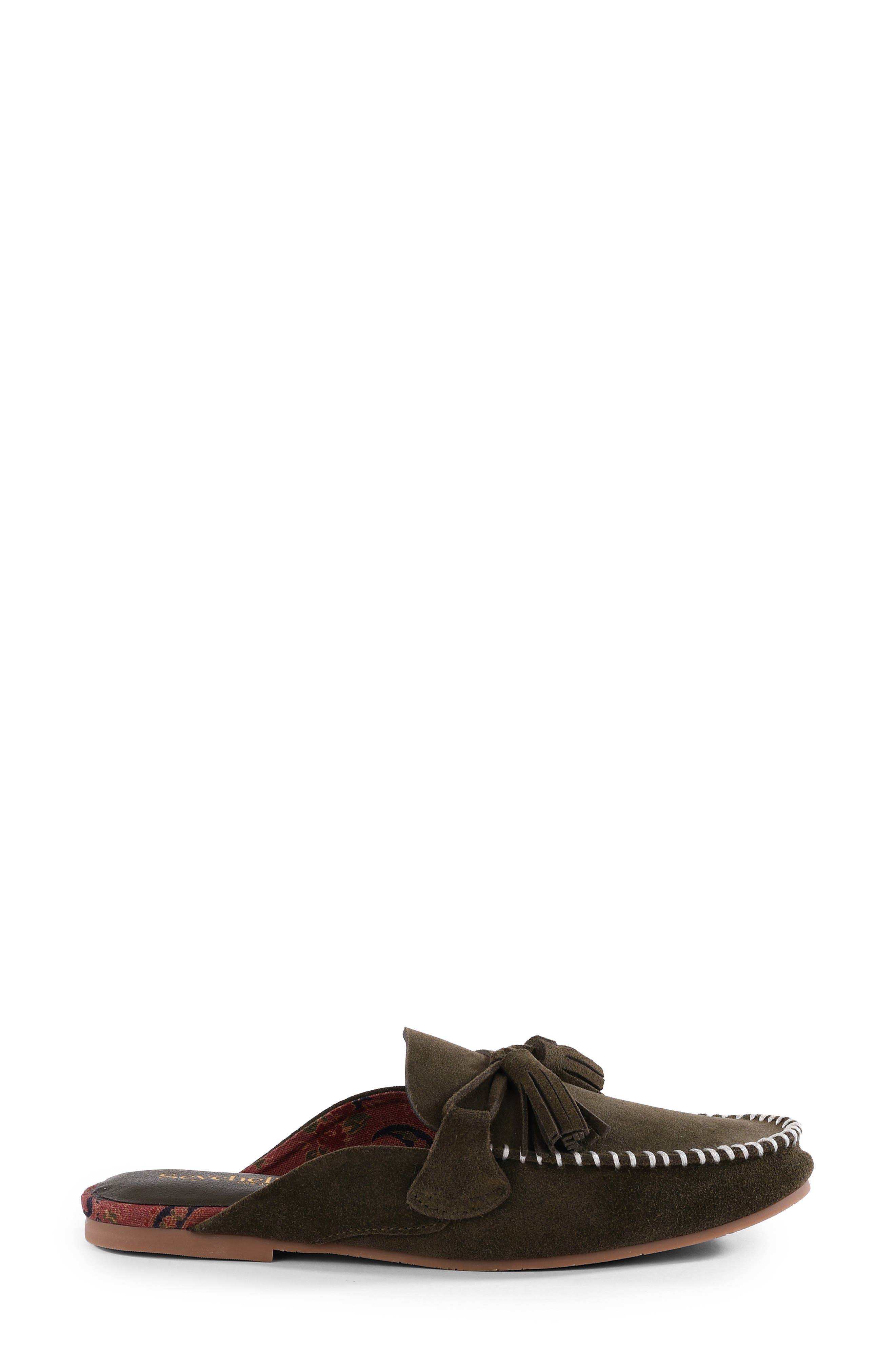 Silverlake Tassel Mule, Alternate, color, OLIVE