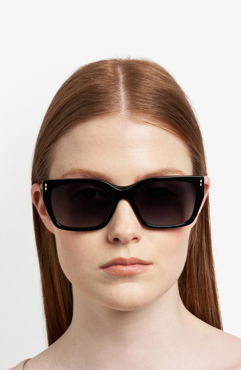 Isabel Marant 58mm Rectangular Sunglasses, Alternate, color, Black