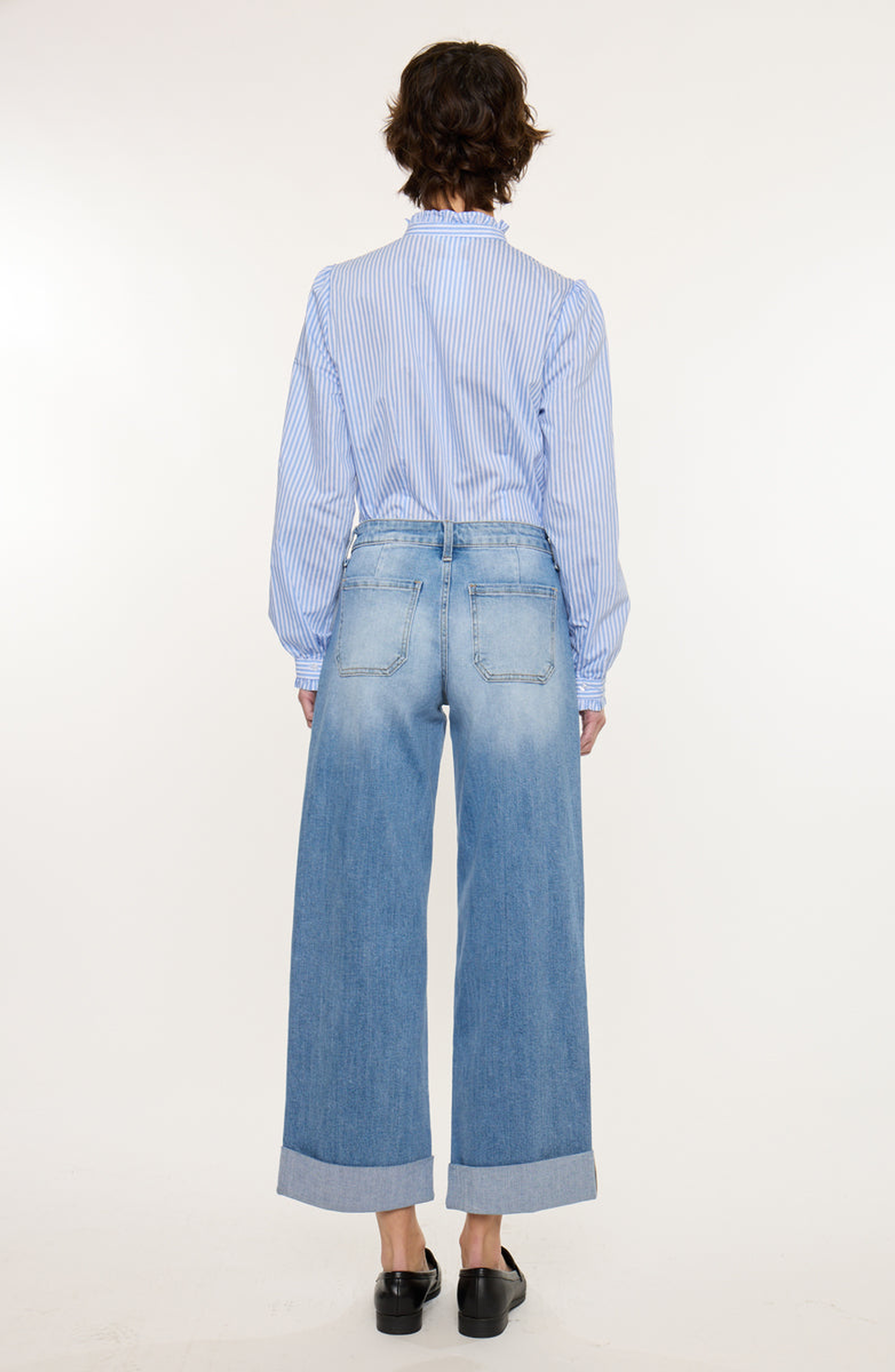 Angie Essentials Mid Rise Cropped Wide Leg Jeans - image 2