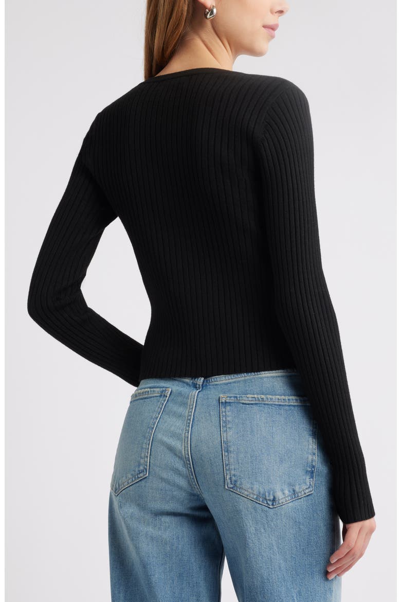 Rib Cardigan, Alternate, color, BLACK