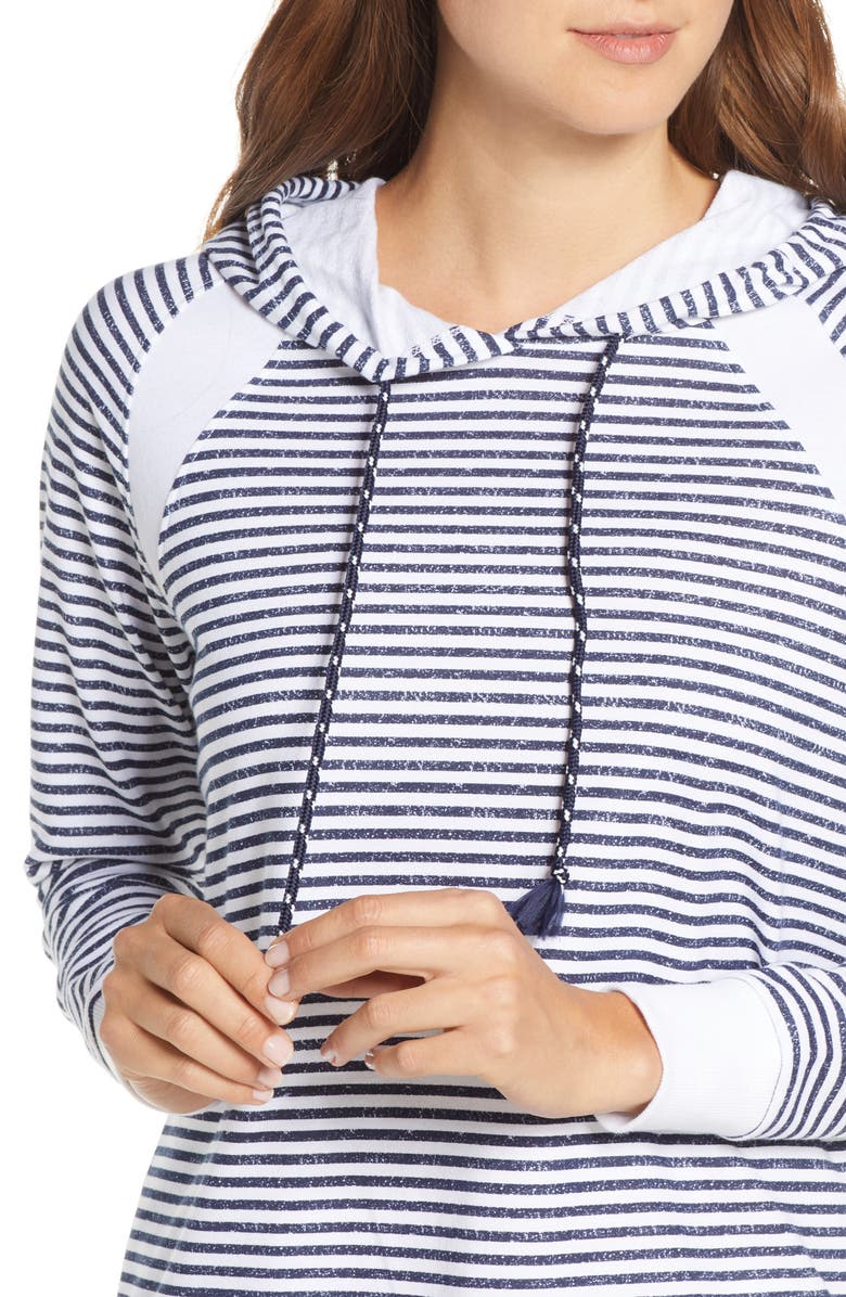 Splendid PJ Stripe Hoodie, Alternate, color, 
