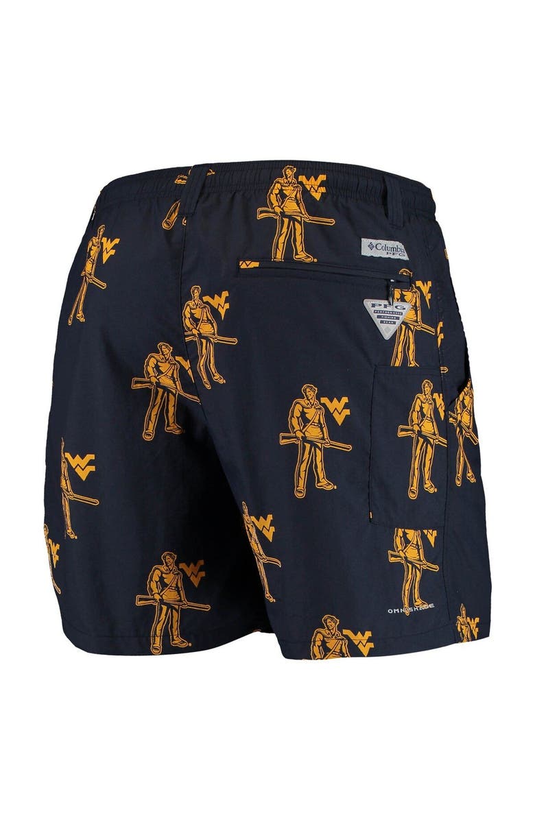 Columbia Men's Columbia Navy West Virginia Mountaineers PFG Backcast II Omni-Shade Hybrid Shorts, Alternate, color, Navy