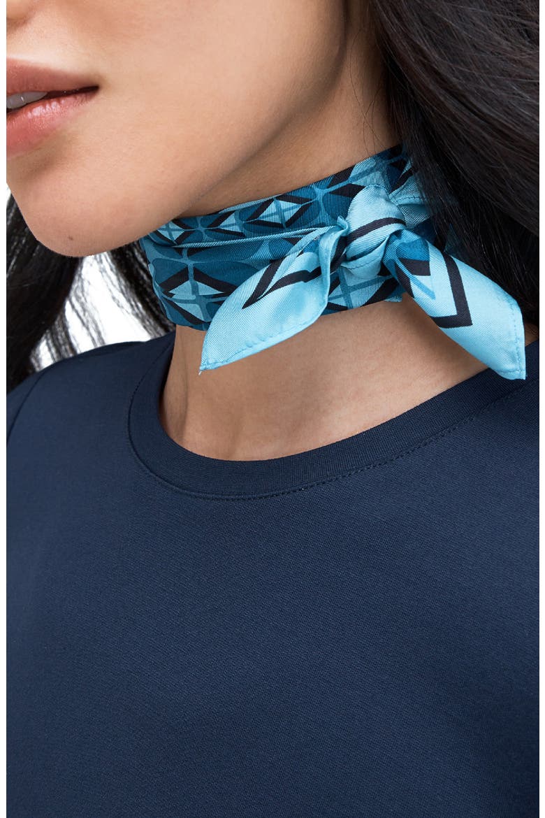 mod petal silk twill bandana, Main, color, NIAGARA