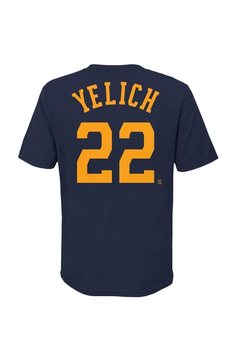 Nike Youth Nike Christian Yelich Navy Milwaukee Brewers Player Name & Number T-Shirt, Alternate, color, 