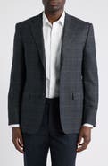 Canali Siena Regular Fit Charcoal Grey Shadow Check Wool Sport Coat