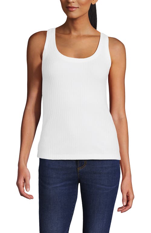 Lands' End Pointelle Rib Uneck Tank