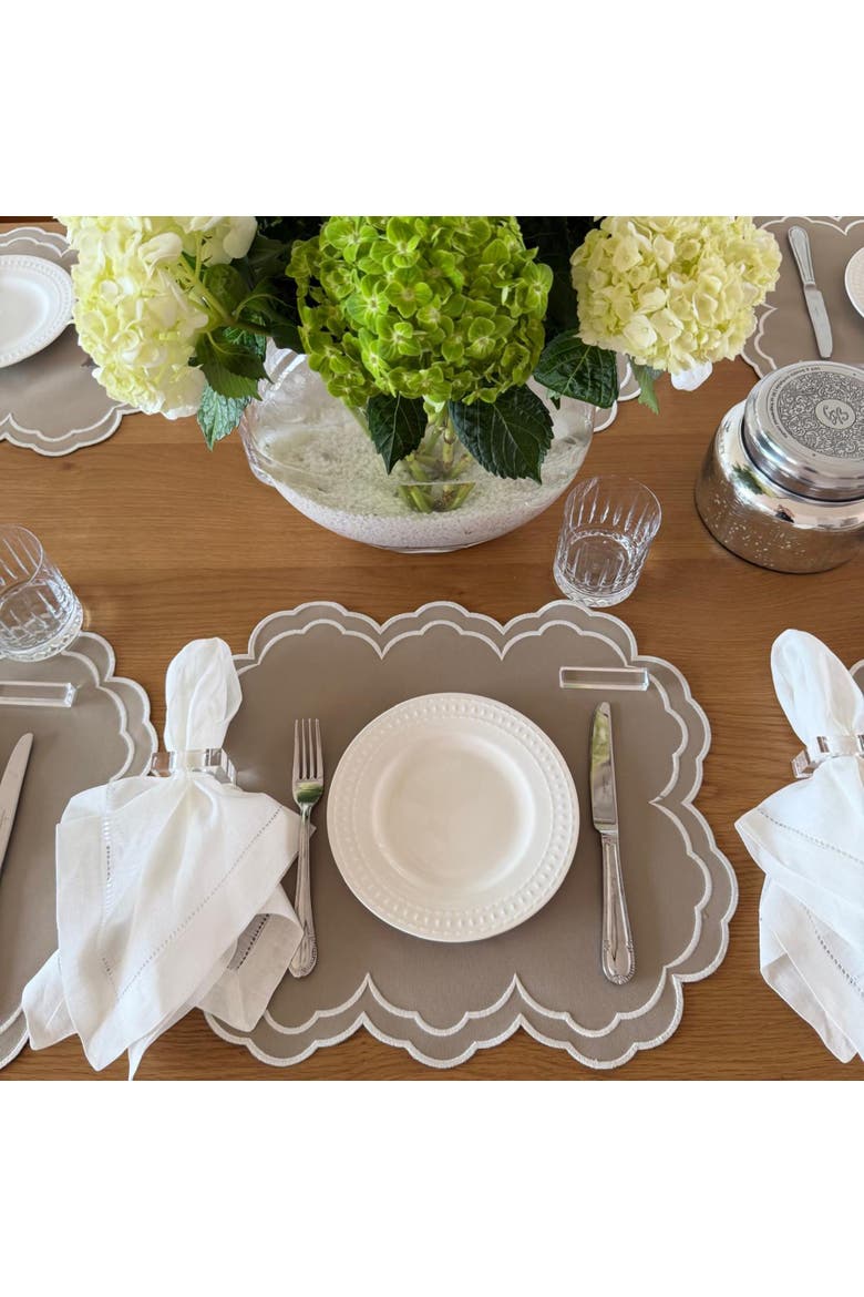 Double sided Cloud Placemat, Alternate, color, Green/Beige