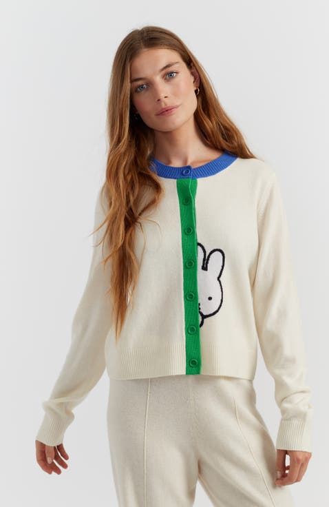 Wool Cashmere Miffy Peek Placket Sweater