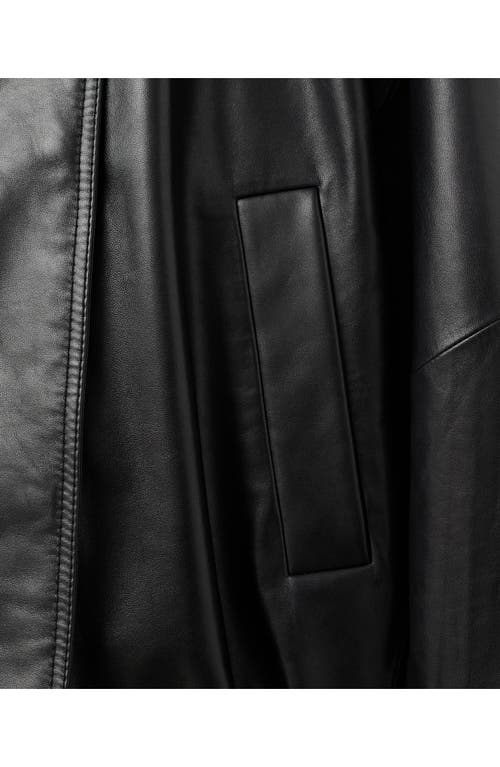 Mango Oversize Leather Bomber Jacket In Animal Print