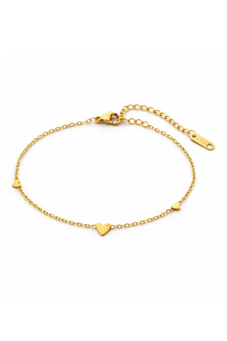 Dainty Heart Station Bracelet, Main, color, GOLD
