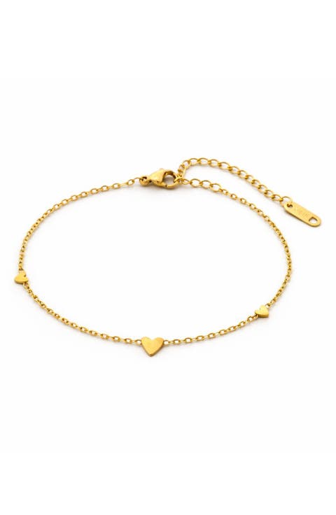 Dainty Heart Station Bracelet