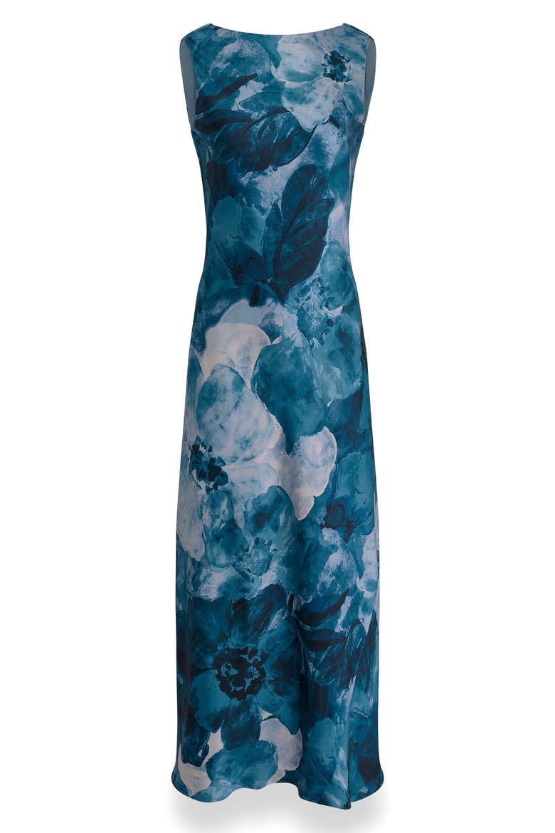 Abstract Floral Cowl Back Gown, Alternate, color, NIGHTFLL MULTI