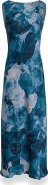 Donna Karan New York Abstract Floral Cowl Back Gown