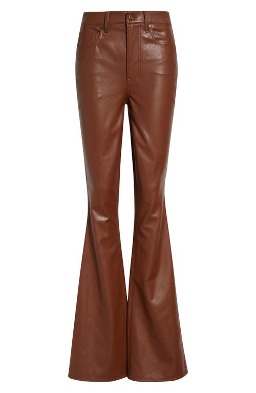 Veronica Beard Beverly High Waist Skinny Flare Faux Leather Jeans In Brown