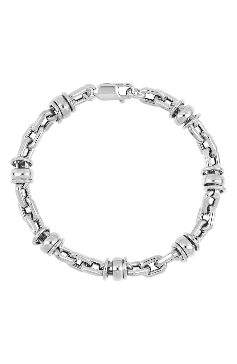 Bony Levy Men's 14K Gold Disc Link Bracelet, Main, color, 14K White Gold