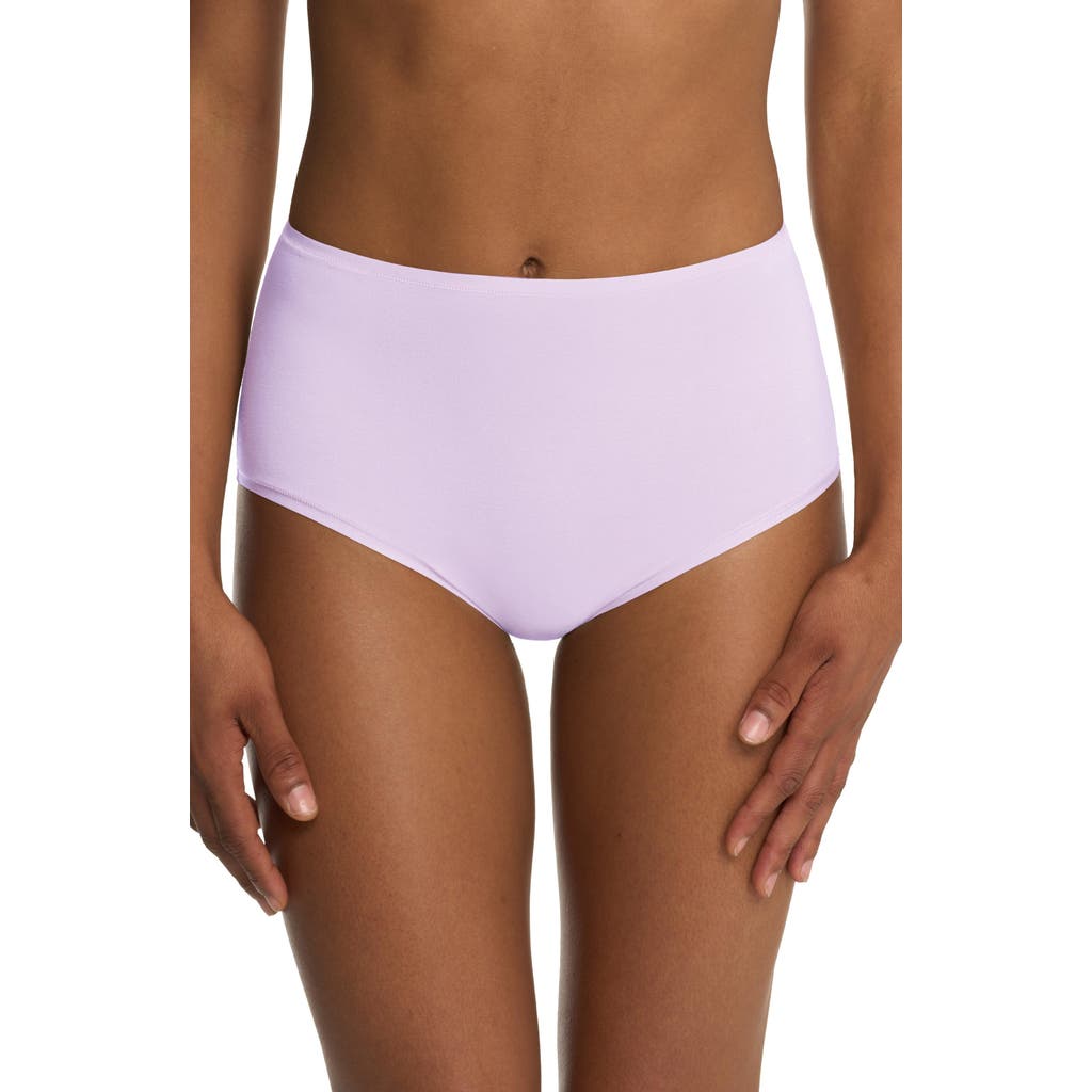 Natori Bliss Bare Cotton High Waist Brief In Purple