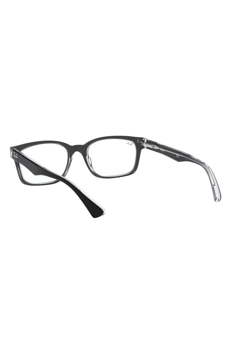 Ray-Ban 51mm Square Optical Glasses, Alternate, color, Black