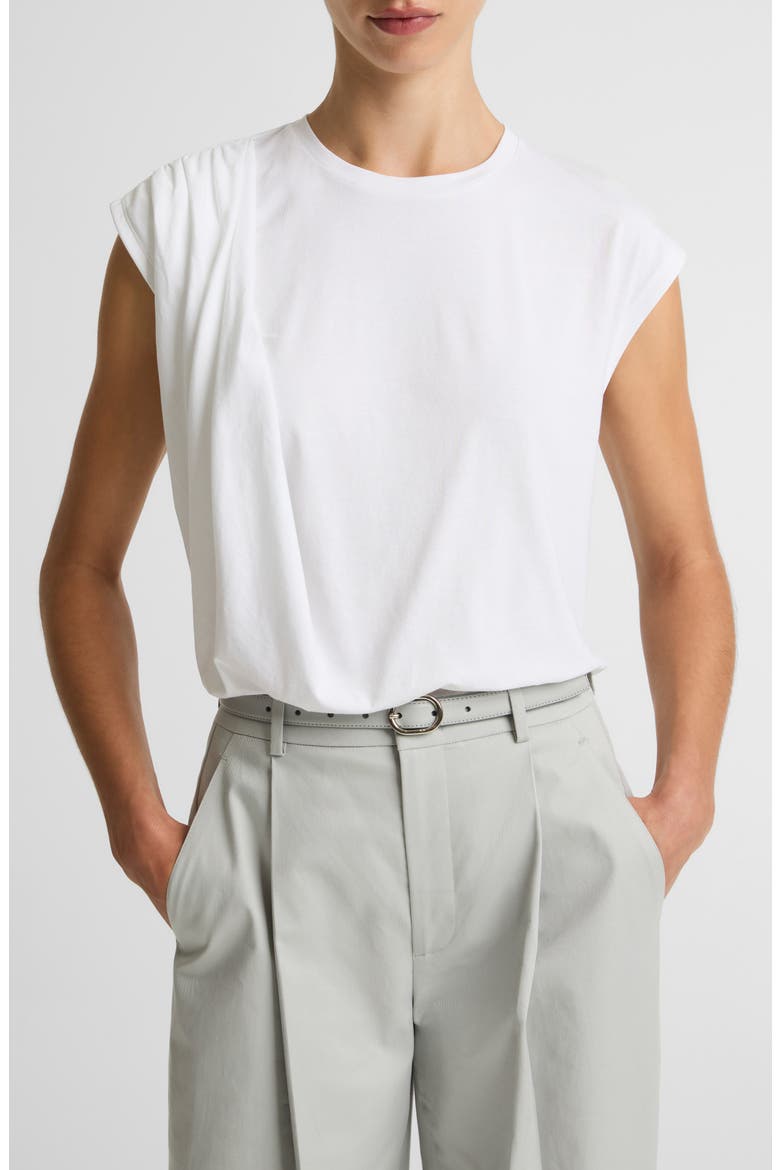 Cap Sleeve Drape Top, Main, color, OPTIC WHITE