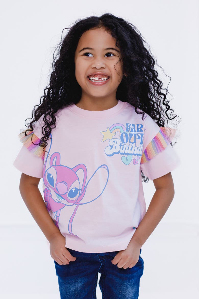 Lilo & Stitch Birthday Graphic T-Shirt, Alternate, color, Angel Light Pink