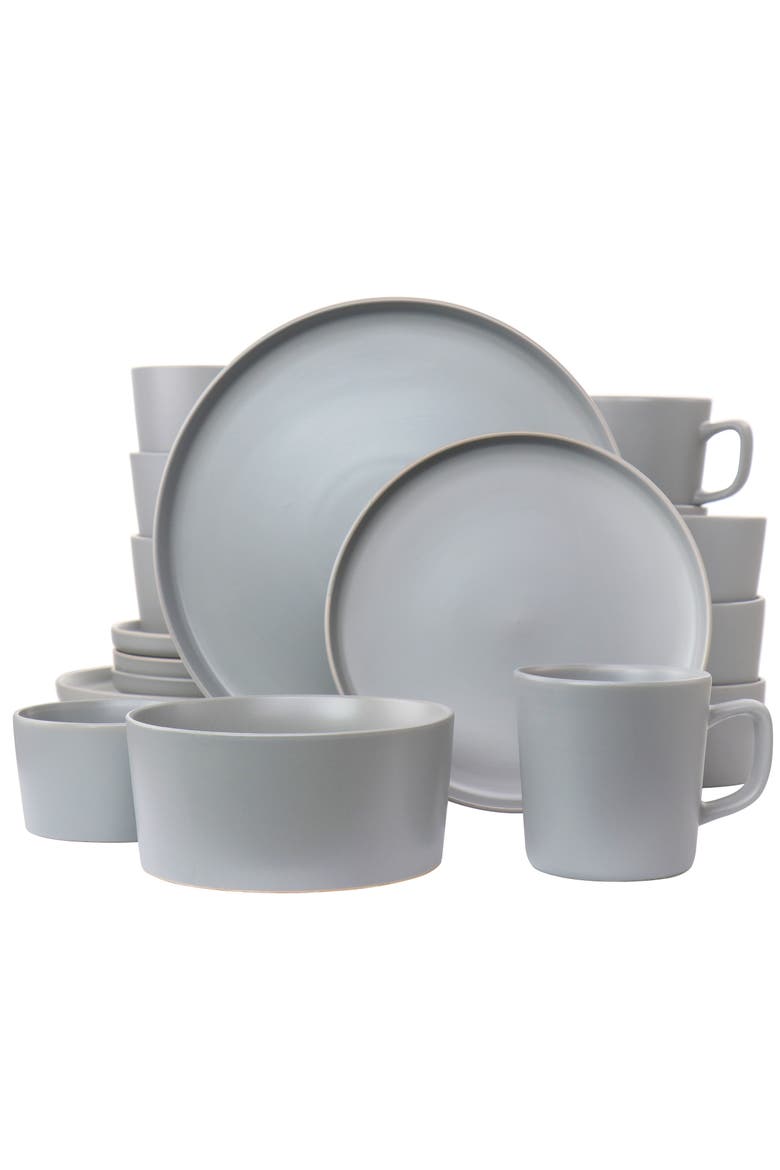 Luxmatte Light Grey 20 Piece Dinnerware Set, Main, color, Grey