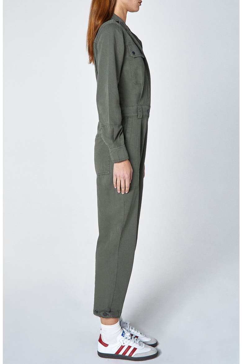 Janna Long Sleeve Cotton Utility Jumpsuit, Alternate, color, KELP