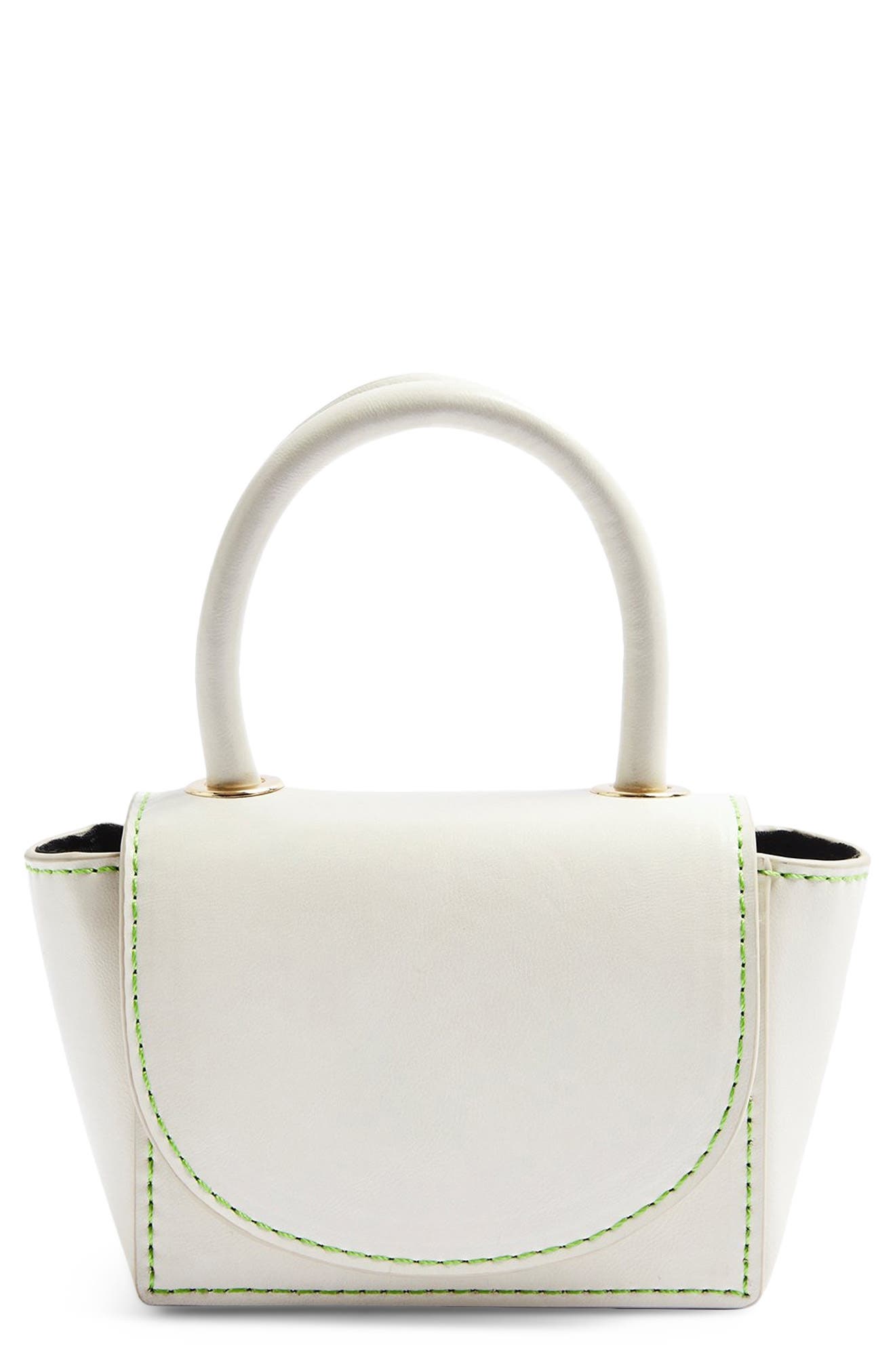 Mini Ken Faux Leather Crossbody Bag, Main, color, WHITE