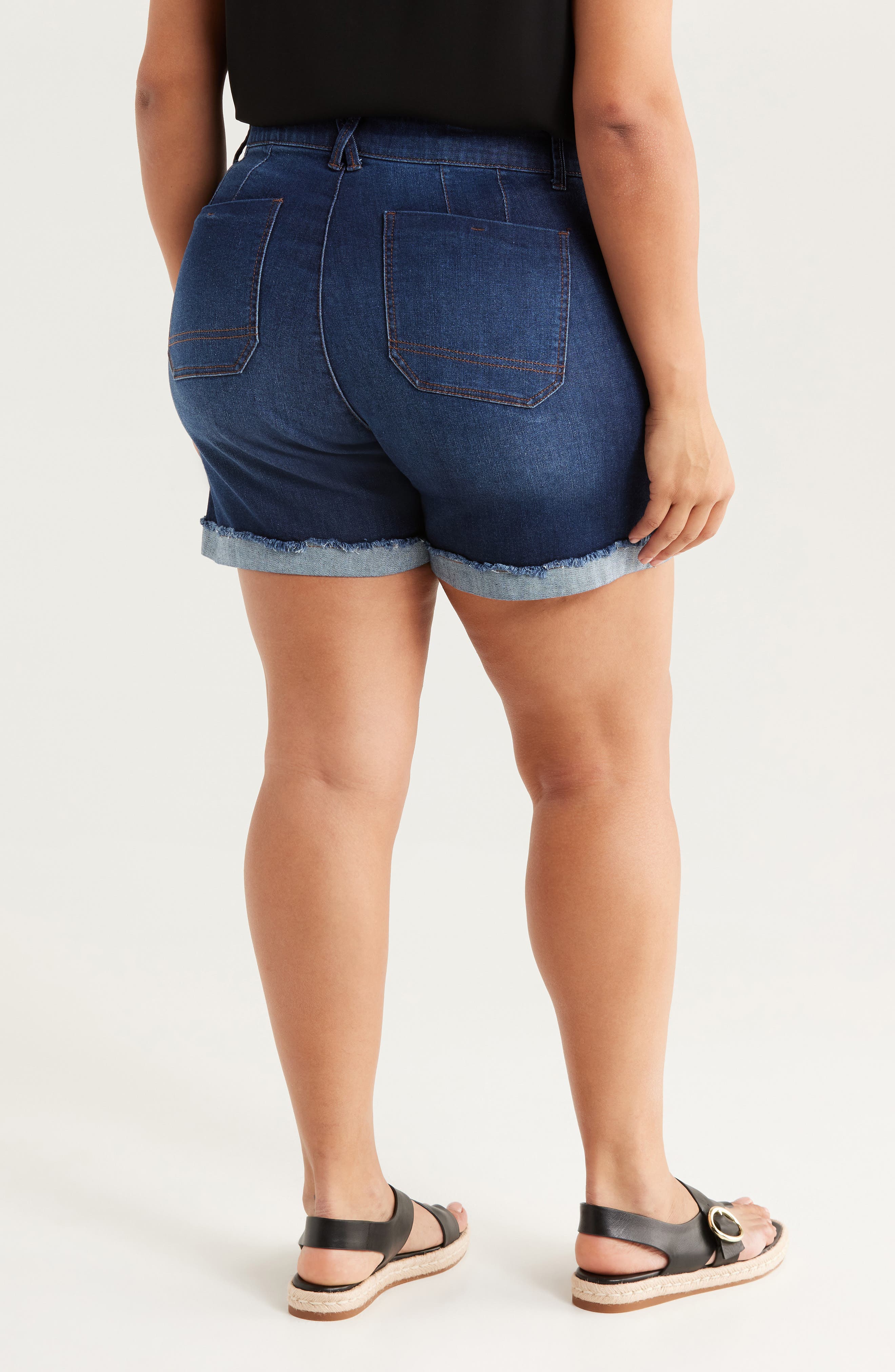 Patch Pocket High Waist Denim Shorts - image 2