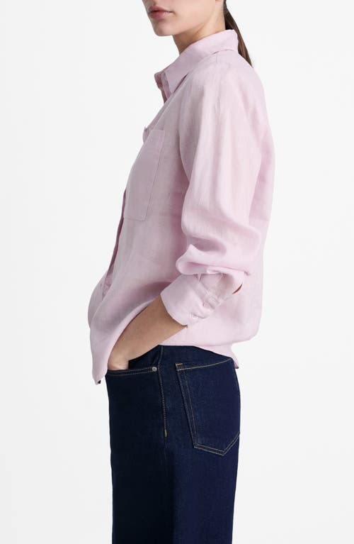 Mango Pocket Linen Shirt Lilac In Lilac