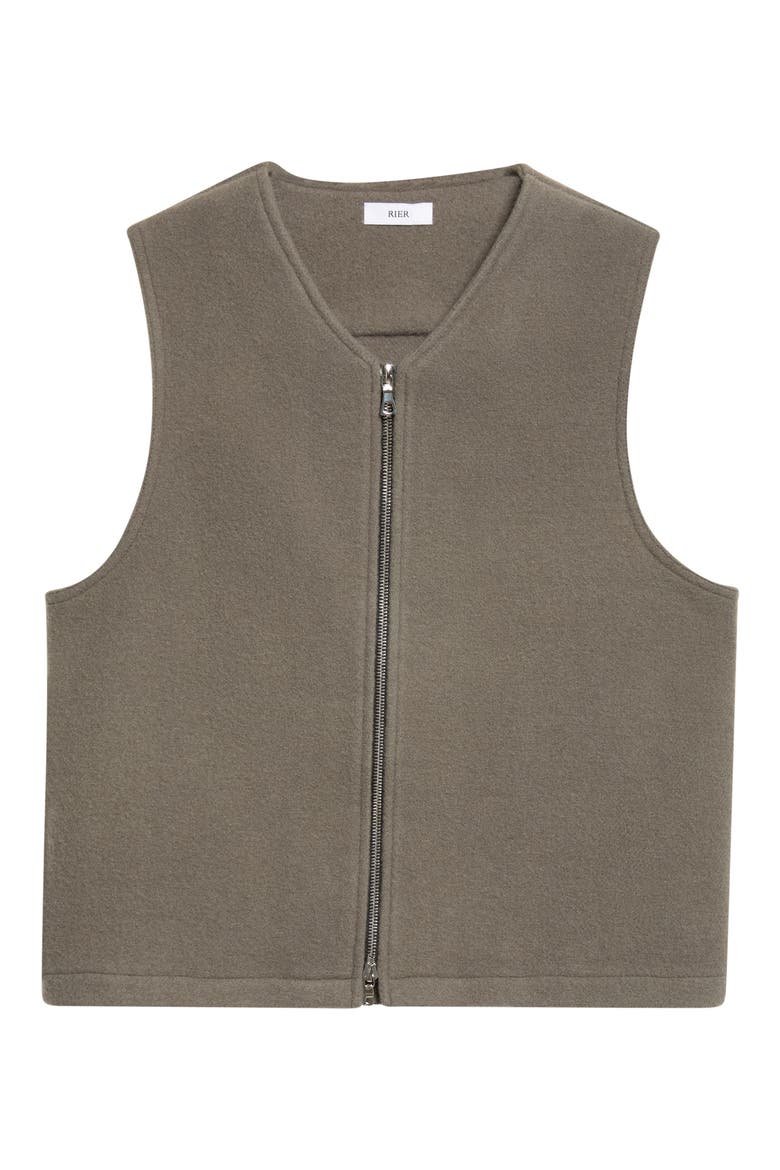 Wool Fleece Zip Vest, Main, color, ZINC FLEECE