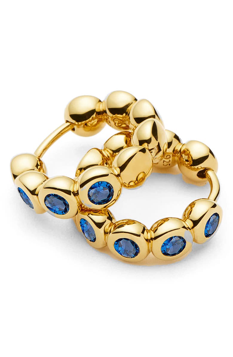 Missoma Small Tennis Hoop Earrings, Alternate, color, Gold/ Blue
