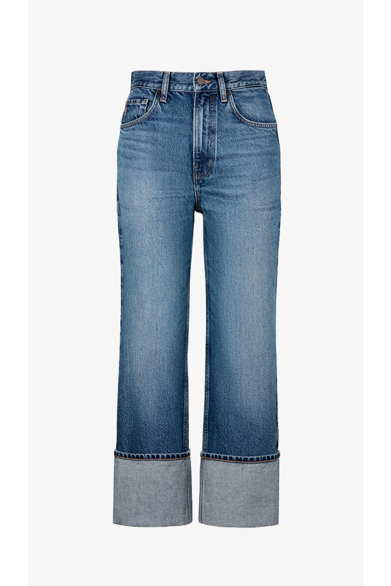 Hawk High Rise Cuffed Jean, Alternate, color, Faded Mid Blue