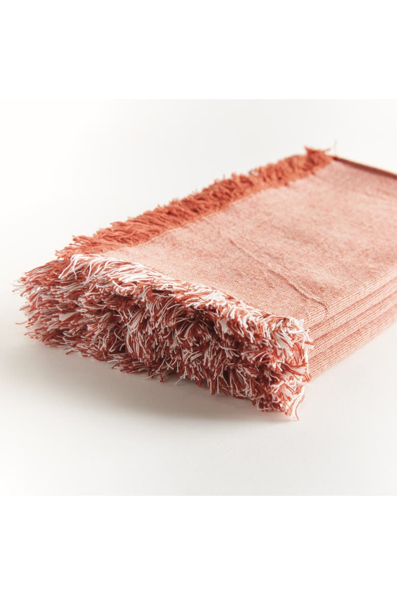 Aura Dinner Napkins - Rust - Pre-Washed Cotton - 4pc, Alternate, color, Red