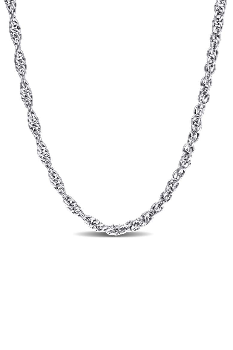 Singapore Link Chain Necklace, Main, color, SILVER