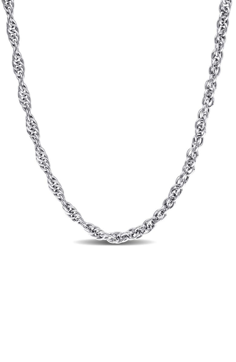DELMAR Singapore Link Chain Necklace, Main, color, Silver
